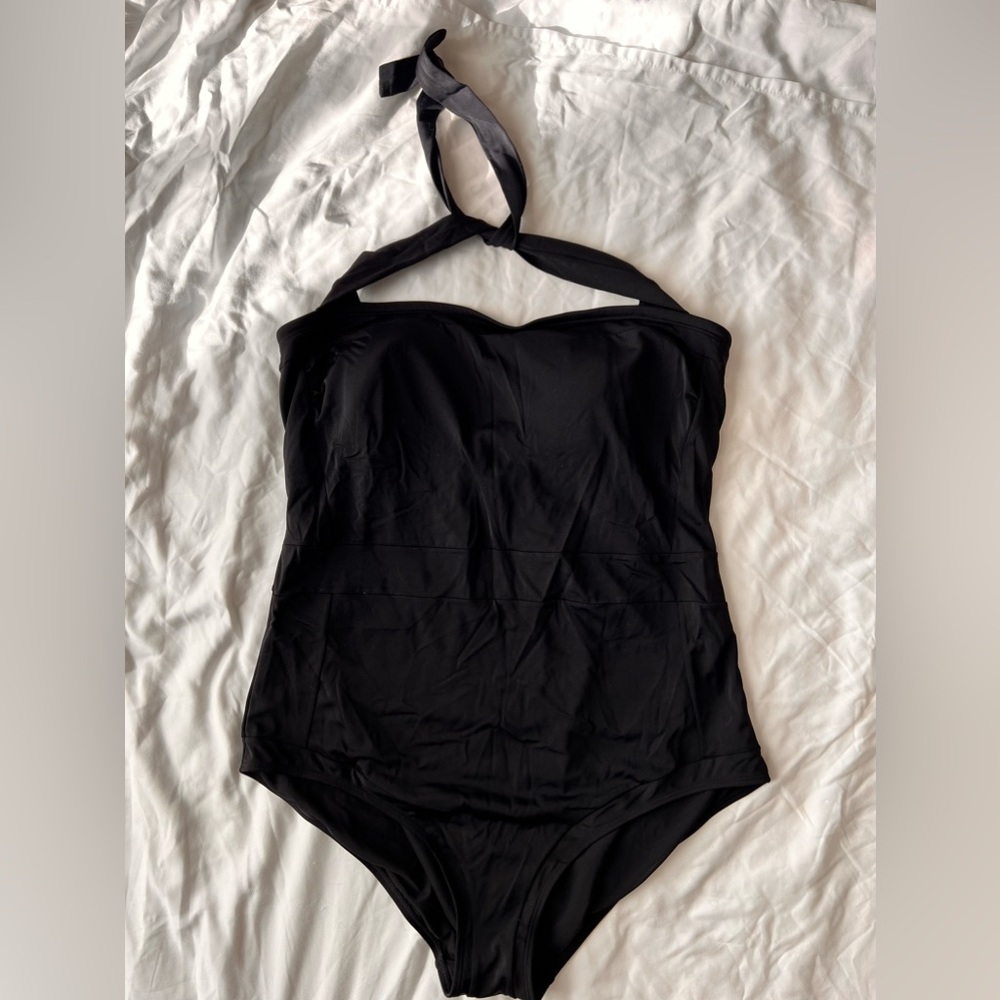 Boden Halter Tie Neck Swimsuit